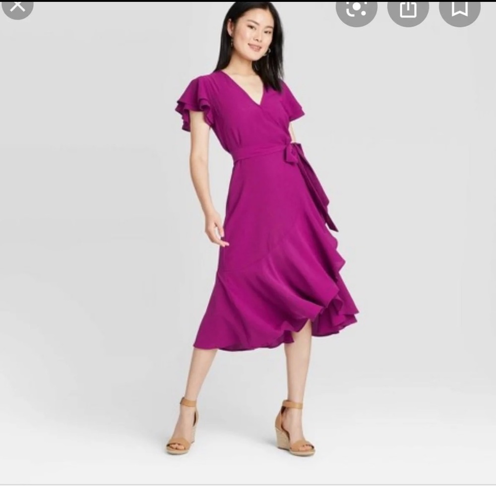NWT! A New Day Ruffle Short Sleeve Wrap Dress